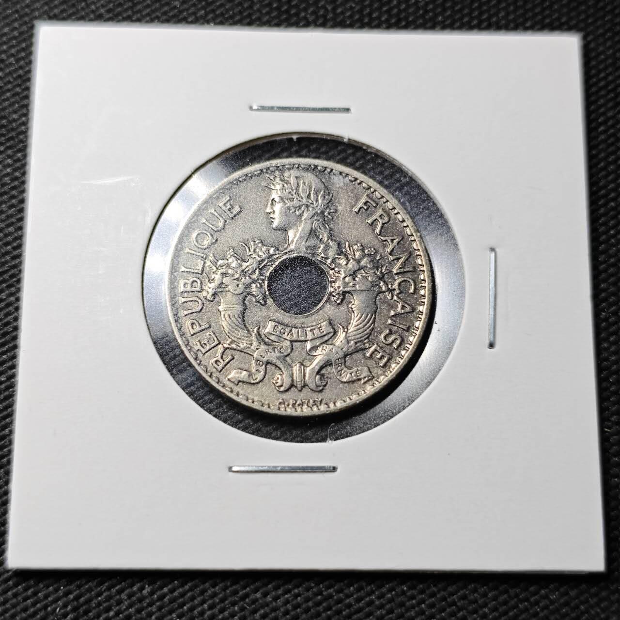 KK钱币收藏小铺  第360场  2月预留时间 周末发货  1930法属印支5分镍币