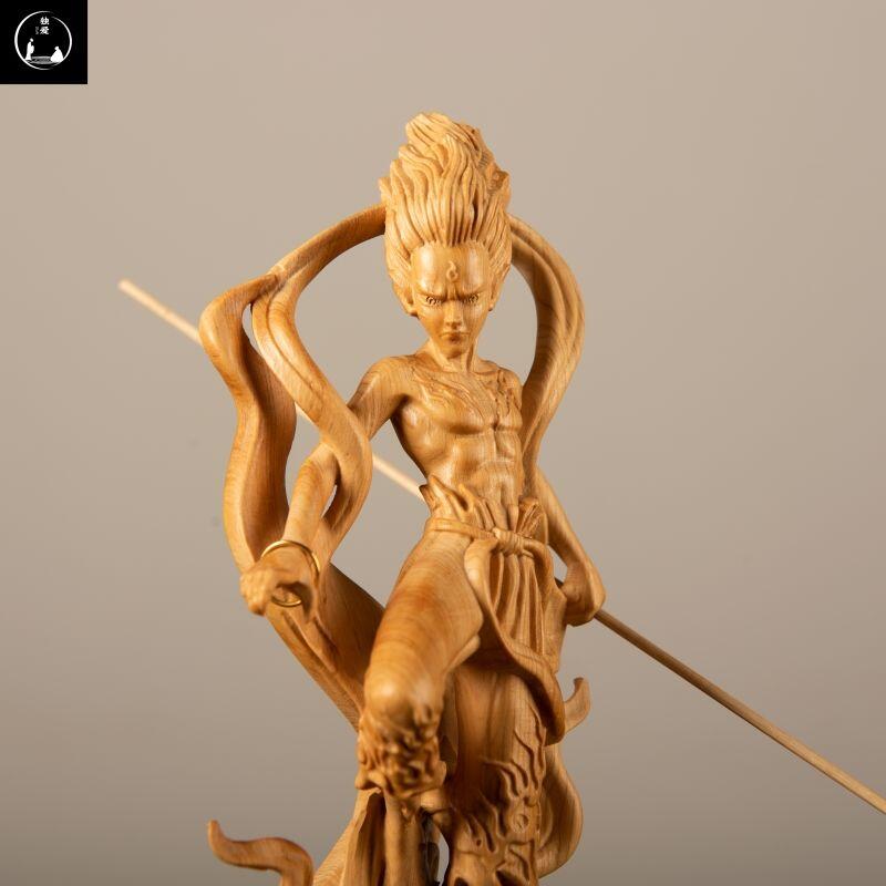 听雨轩 （十二）精品木雕 核雕 黄杨木雕魔童降世摆件 4.5*6*15cm