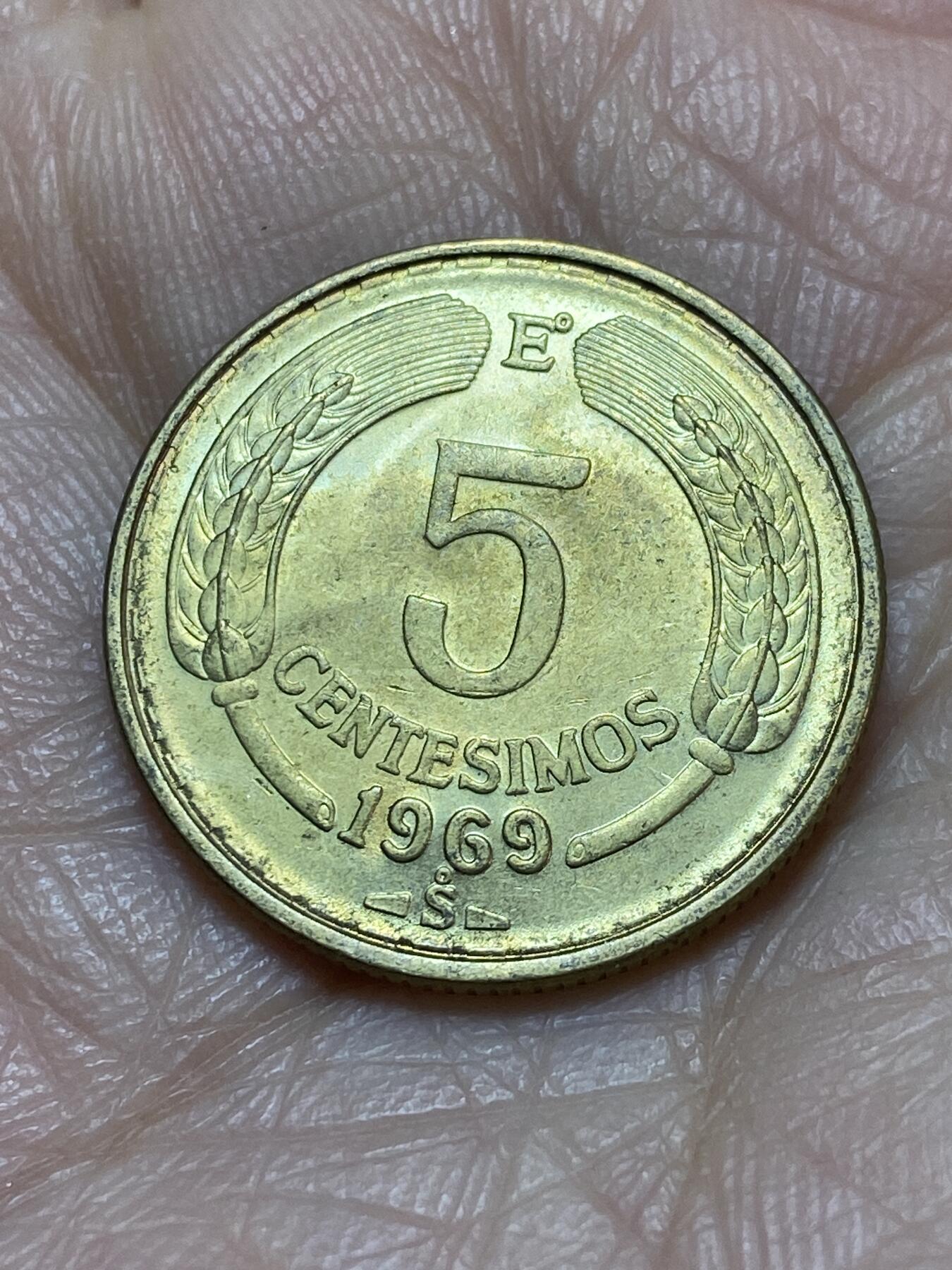 2025年第一百一十八场(总第一百四十四场）外国好品散币(免佣金) 好品–智利🇨🇱1969年5分