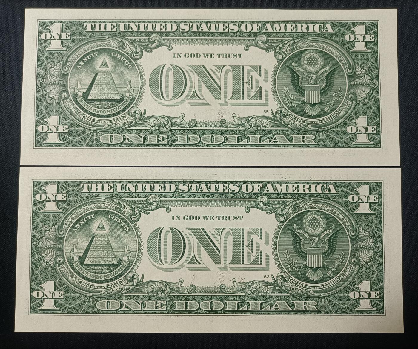 【游宝拍卖】乙巳蛇年82期  美国-1美元【二连 SERIES-2021 UNC 】