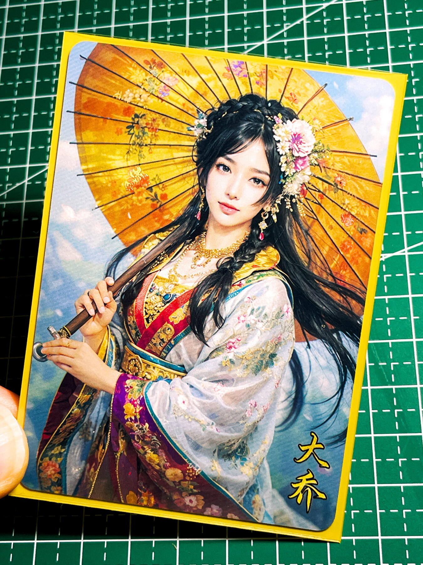 显眼宝35期 佣金1起 10月29日晚20:30截拍   三国 大乔 小乔 一对 2张 彩闪 63*88