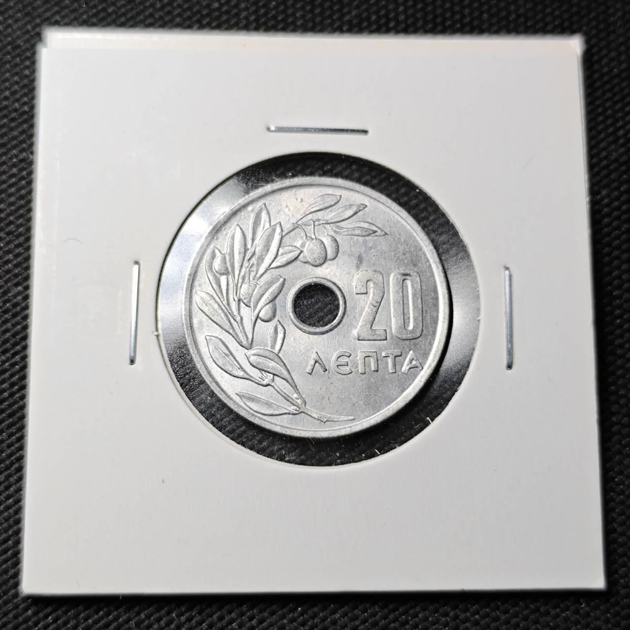 KK钱币收藏小铺  第360场  2月预留时间 周末发货  1969希腊20德拉克马 好品