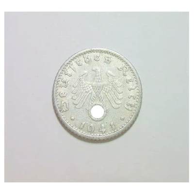 德国第三帝国1941年D版50芬尼 极美品 - 德国第三帝国1941年D版50芬尼 极美品