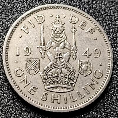 泉币菌-第119场-精品福利场 - 英国1先令硬币 1949年 乔治六世  直径24mm 