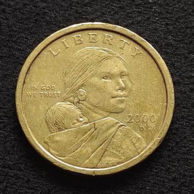 【全场包邮】纯粹捡漏拍472场（免费代拍第9场） - 美国2000年少数民族系列1元萨卡维亚飞鹰纪念币