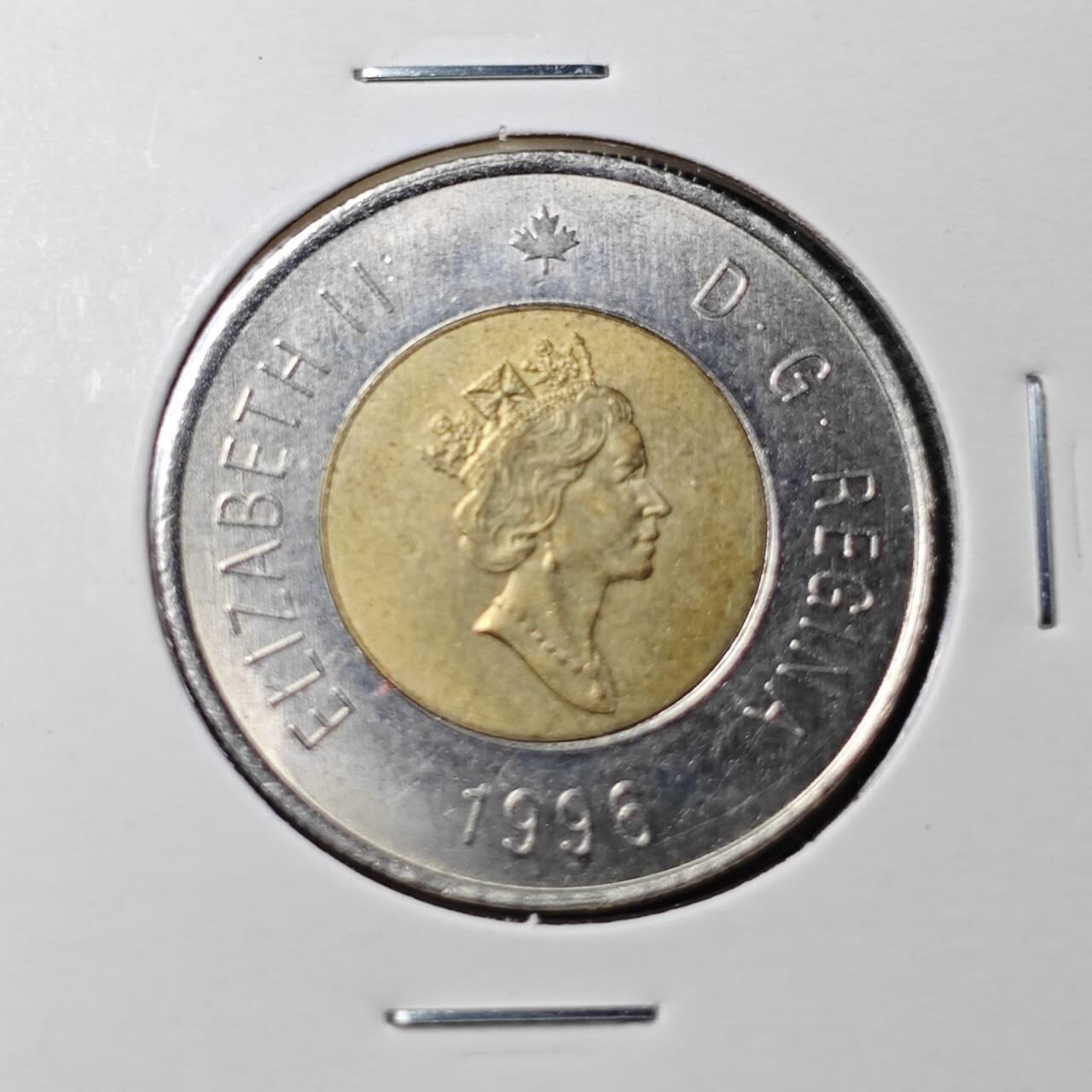 KK钱币收藏小铺  第360场  2月预留时间 周末发货 1996加拿大2元 