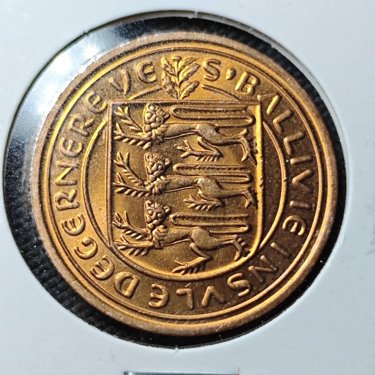 KK钱币收藏小铺  第360场  2月预留时间 周末发货  根西2便士铜币 好品