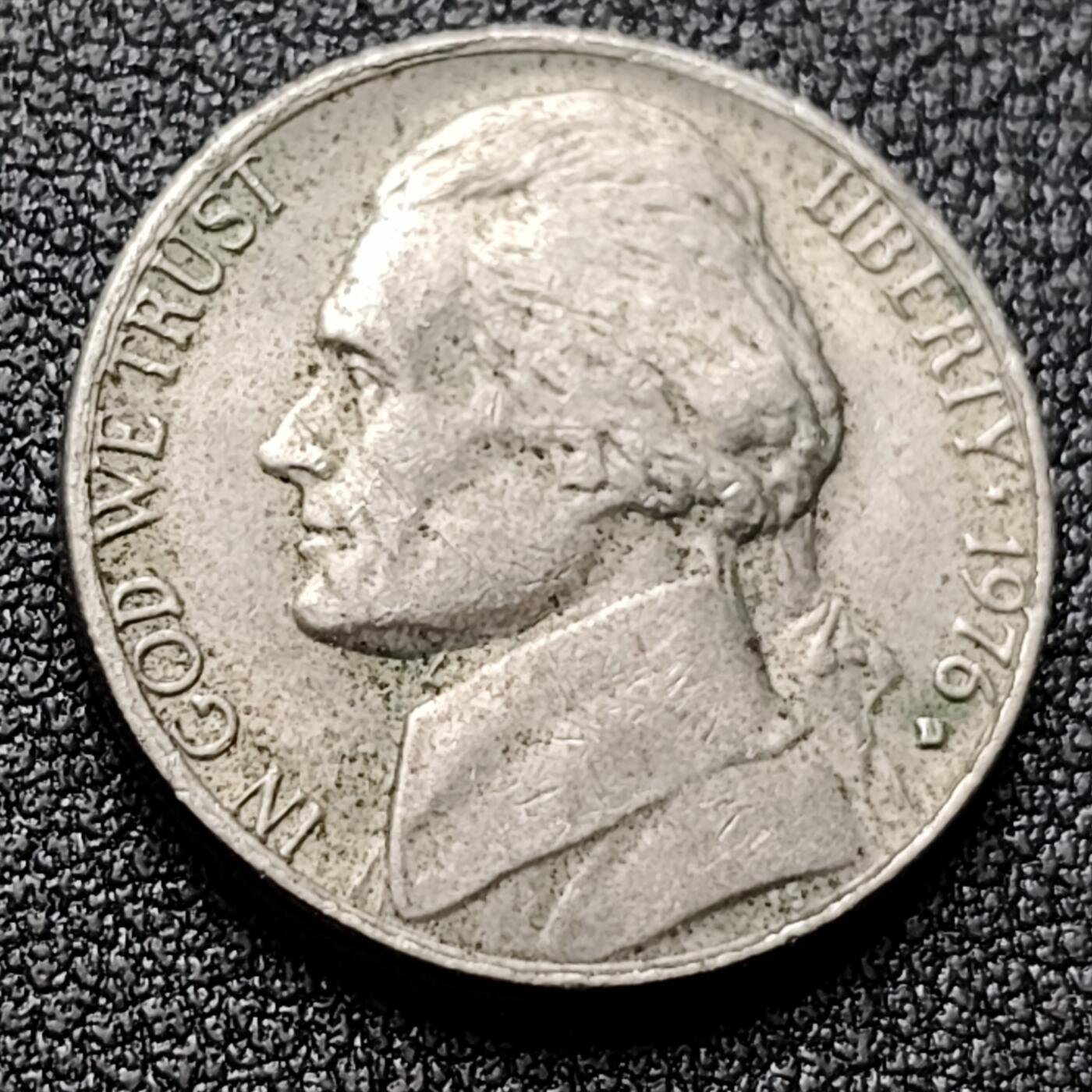 泉币菌-第119场-精品福利场  美国1976年5美分纪念币 杰斐逊 及 故居蒙蒂塞洛庄园 21mm 