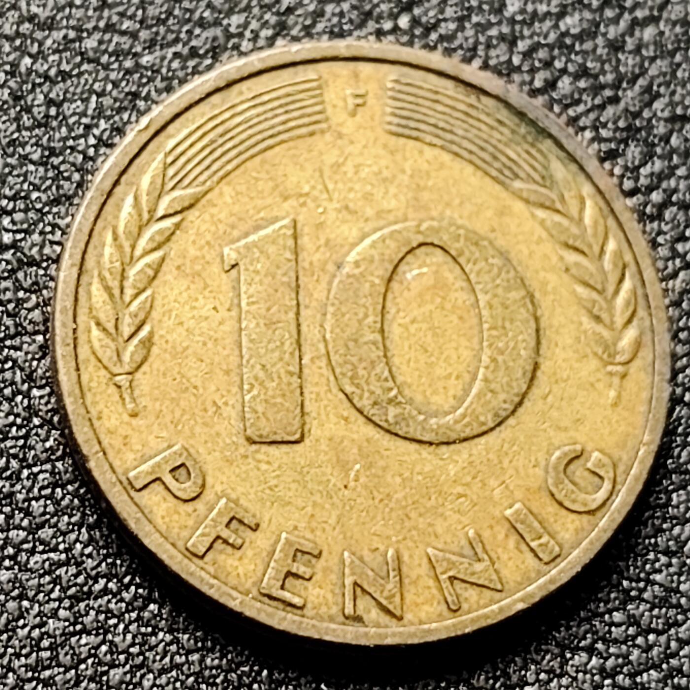 泉币菌-第119场-精品福利场 西德 联邦德国 1950年 10芬尼F厂 黄铜币