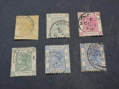 博彦收藏  11月3日 8点 邮票专场 - 香港 维多利亚女皇旧票6枚 个别瑕疵其他上品