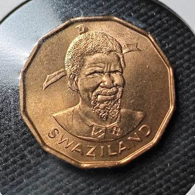 KK钱币收藏小铺  第360场  2月预留时间 周末发货 -  1974斯威士兰1分铜币 好品