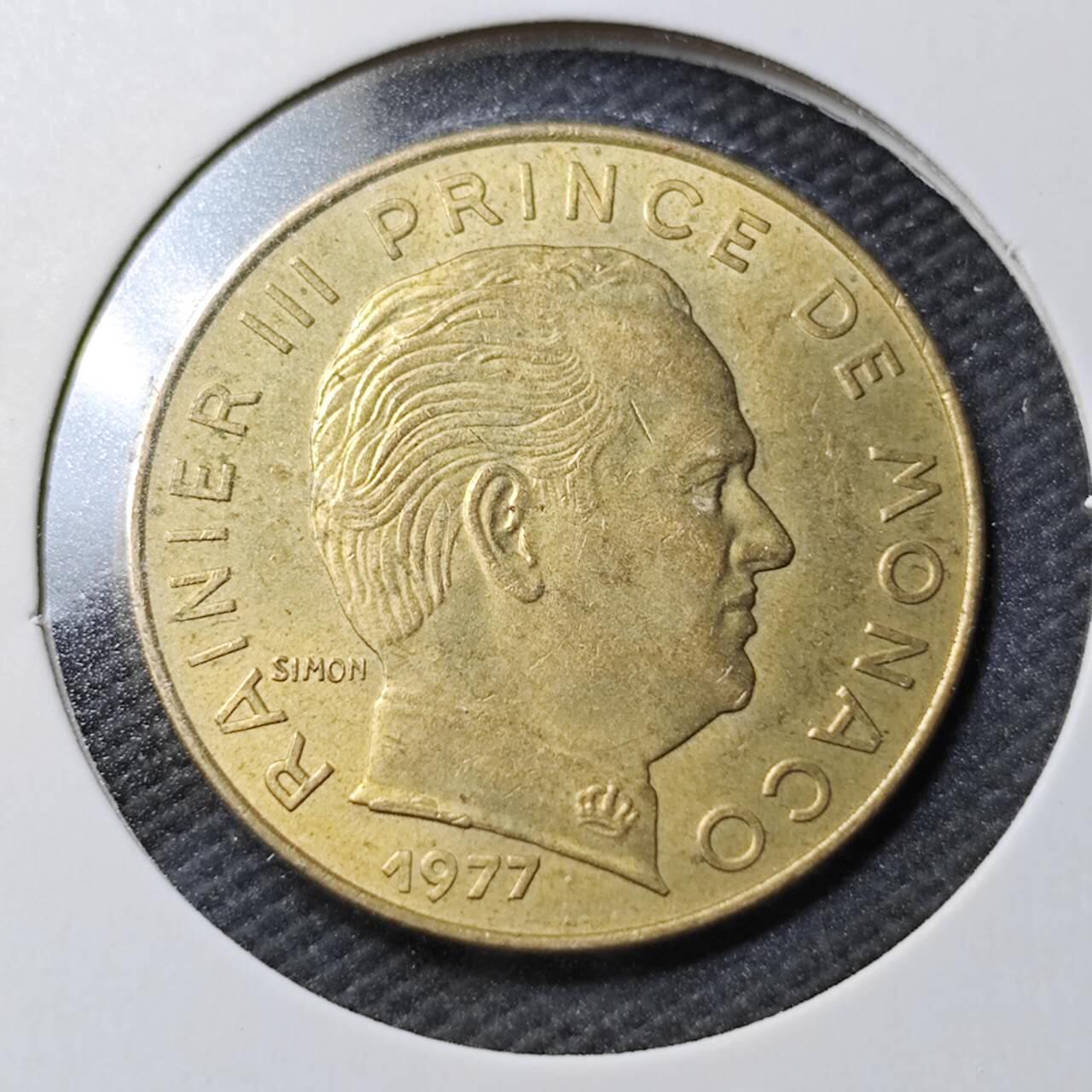 KK钱币收藏小铺  第360场  2月预留时间 周末发货  1977摩纳哥20分