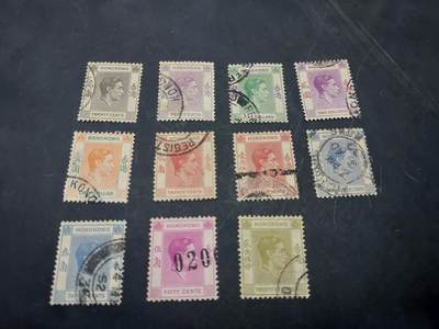 博彦收藏  11月3日 8点 邮票专场 - 香港乔治六世旧票包括5元 11枚 上品