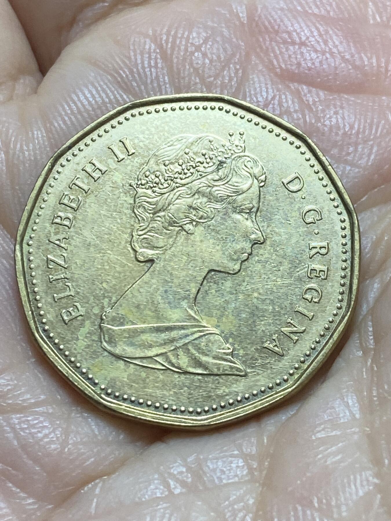 2025年第一百一十九场(总第一百四十五场）外国好品散币(免佣金) 加拿大🇨🇦1989年1元(伊丽莎白二世中年花冠，浅浮雕版)