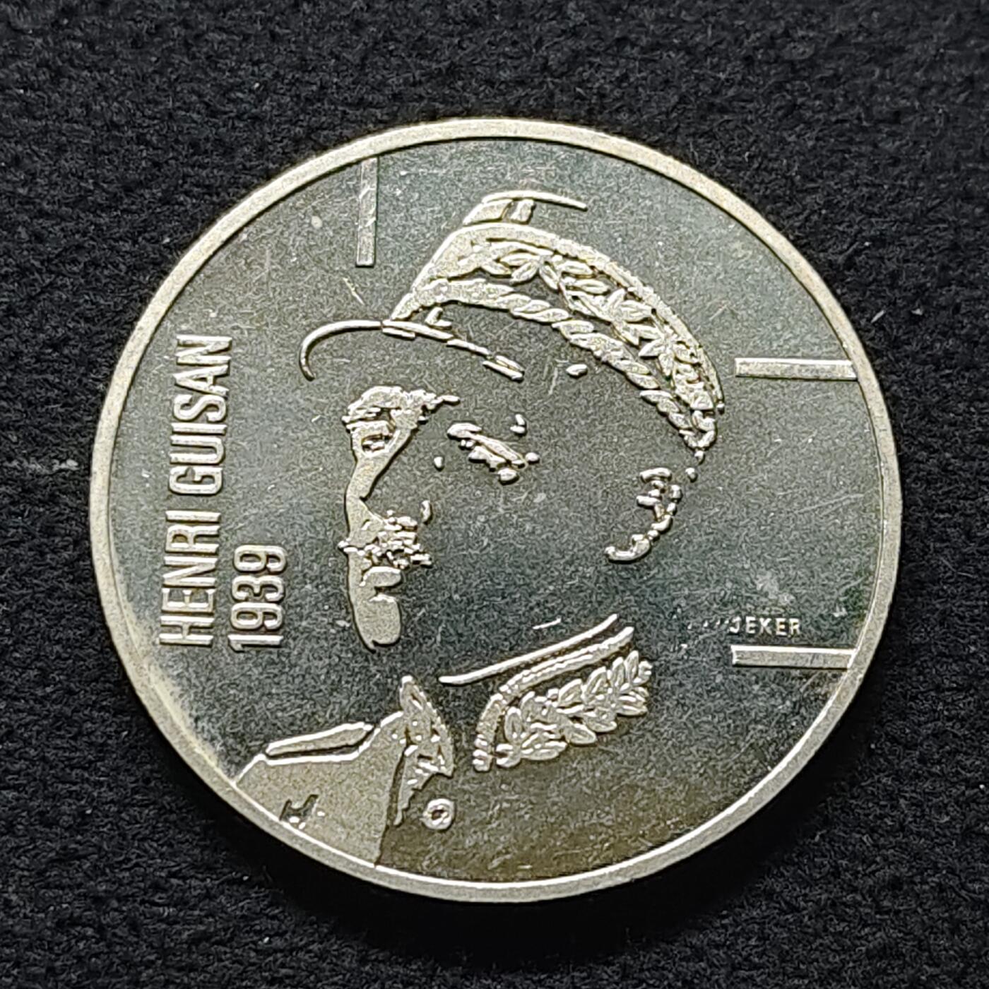 【全场包邮】纯粹捡漏拍472场（免费代拍第9场） 瑞士1989年5法郎亨利·吉桑宣言精制纪念币