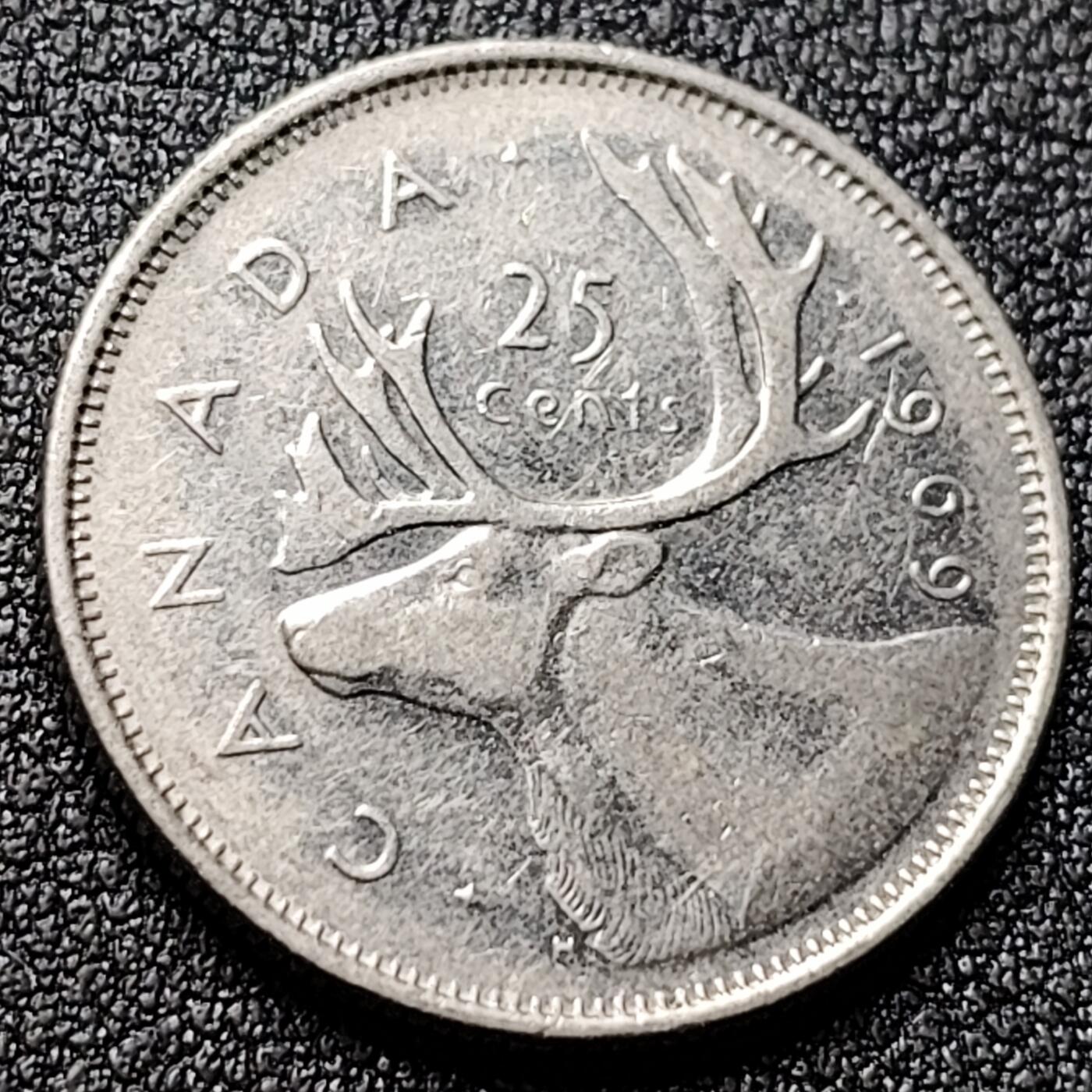 泉币菌-第119场-精品福利场 高币值 加拿大1969年1/4加拿大元 伊丽莎白二世 驯鹿 24mm 