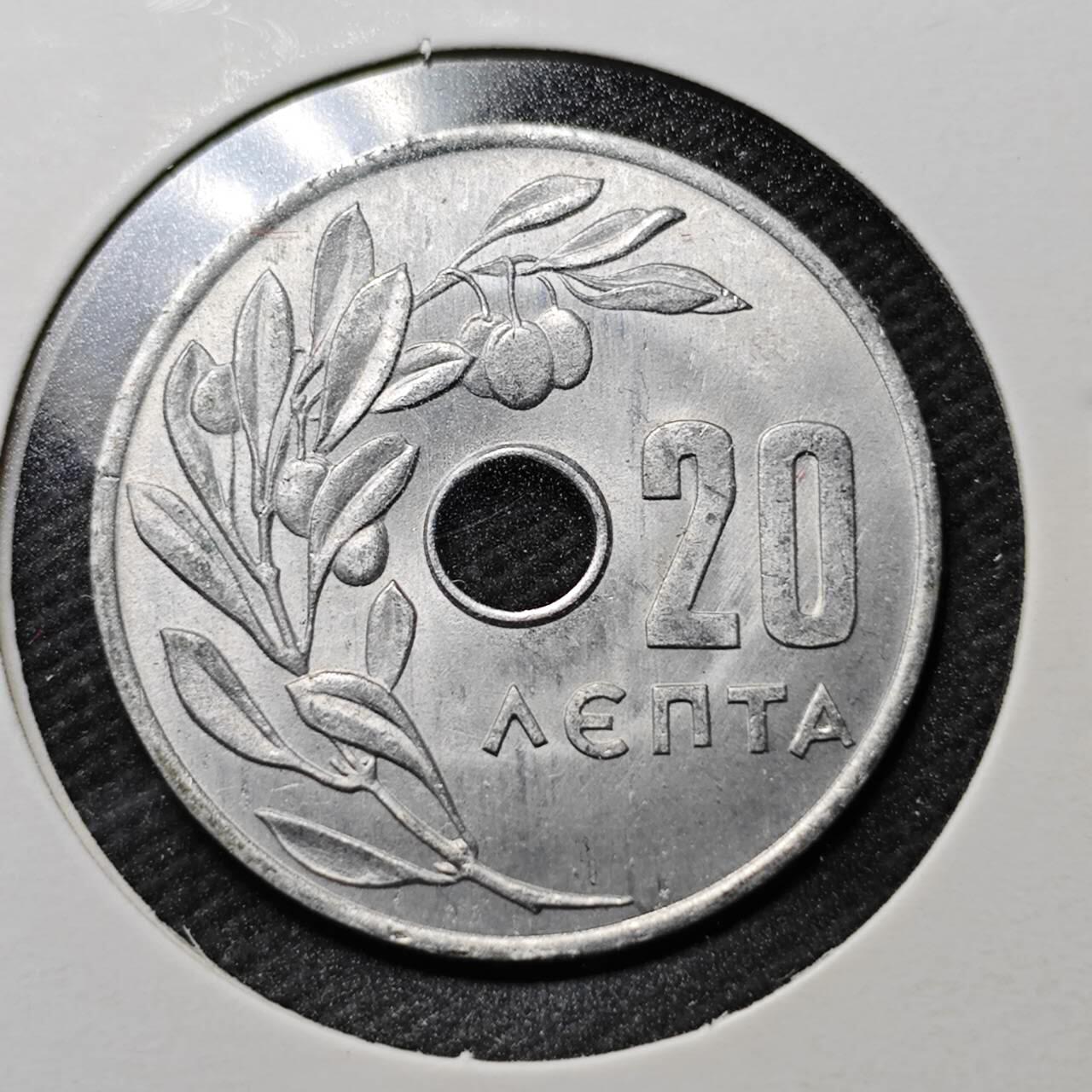 KK钱币收藏小铺  第360场  2月预留时间 周末发货  1964希腊20雷普塔