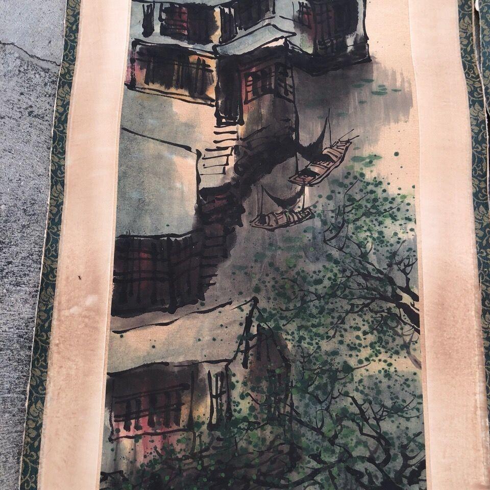 听雨轩（10） 名家名画中堂挂画（一）  吴冠中 江南小景四条屏