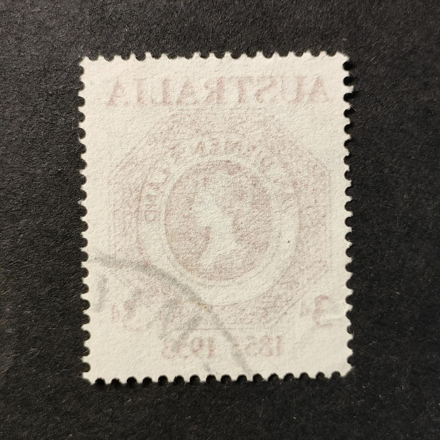 嘉禾收藏    【第362期】            无佣金、可寄存、满30元包邮 澳大利亚邮票，1953年塔斯马尼亚邮票100周年票中票1全