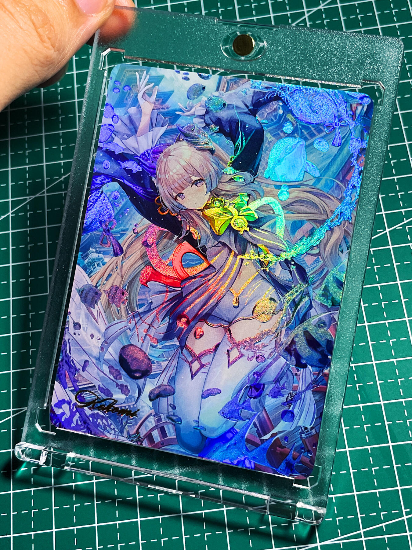 燎原 T画师 原神浮雕彩闪卡 63*88  珊瑚宫心海 63*88 带卡砖和支架