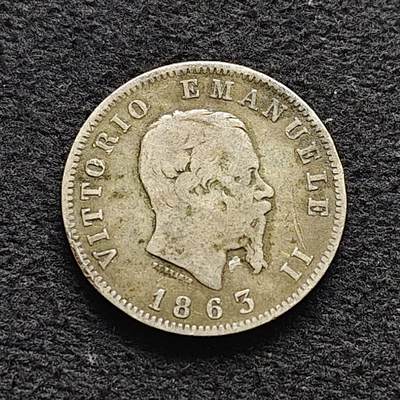 【全场包邮】纯粹捡漏拍472场（免费代拍第9场） - 意大利1863年艾曼努尔二世1里拉银币