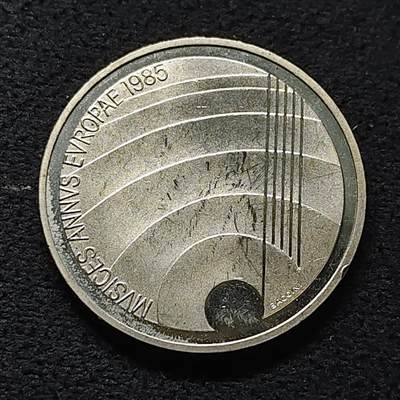 【全场包邮】纯粹捡漏拍472场（免费代拍第9场） - 瑞士1985年5法郎欧洲音乐年精制纪念币