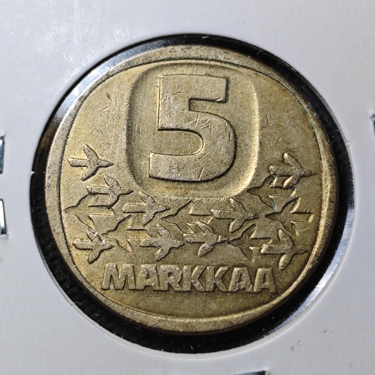 KK钱币收藏小铺  第360场  2月预留时间 周末发货  1986芬兰5马克破冰船