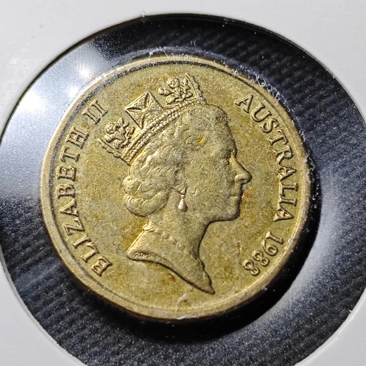 KK钱币收藏小铺  第360场  2月预留时间 周末发货 1988澳大利亚土著人2元 