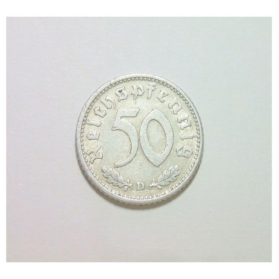 德国第三帝国1941年D版50芬尼 极美品