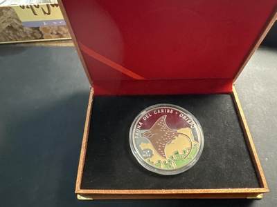 ❤️【币观天下】❤️ 第329期钱币拍卖- 2025.10.31周五晚上6点半场-长期征集拍品 - 古巴1994年海洋动物蝠鲼彩色精制银币155.5克发行量2500枚