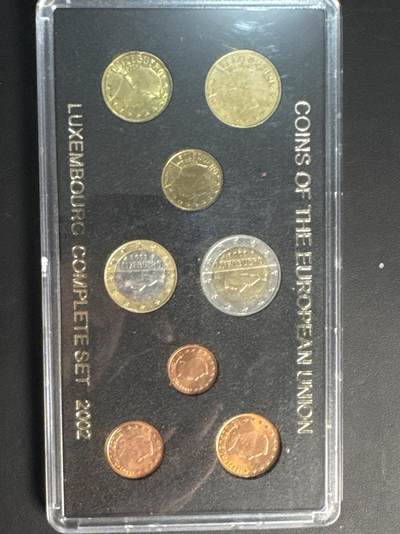 ❤️【币观天下】❤️ 第329期钱币拍卖- 2025.10.31周五晚上6点半场-长期征集拍品 - 卢森堡2002年版欧元一套