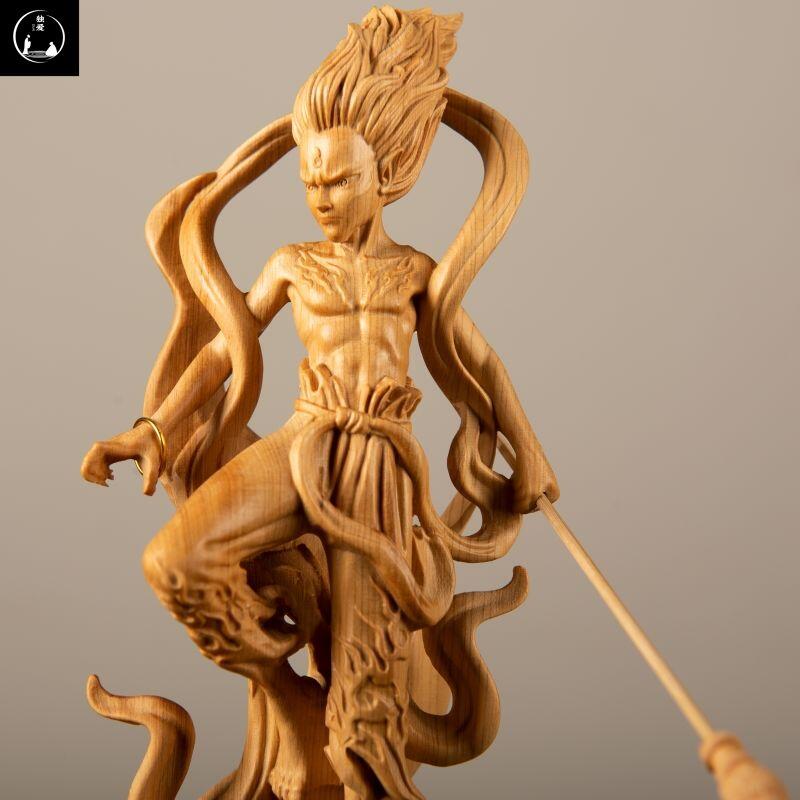 听雨轩 （十二）精品木雕 核雕 黄杨木雕魔童降世摆件 4.5*6*15cm