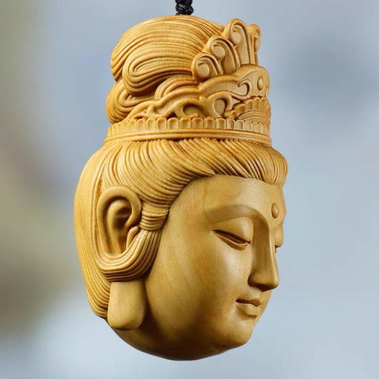 听雨轩 （十二）精品木雕 核雕 崖柏木雕观音手把件