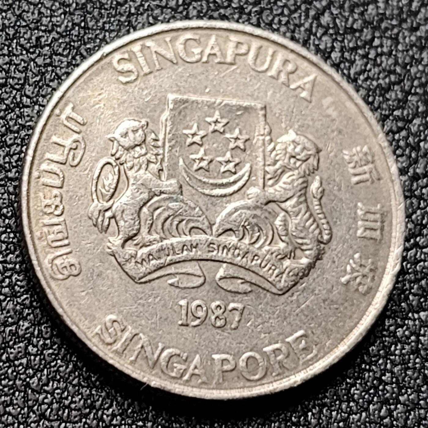 泉币菌-第119场-精品福利场 高币值 新加坡20分 绒球花 高盾徽版 直径21.36mm