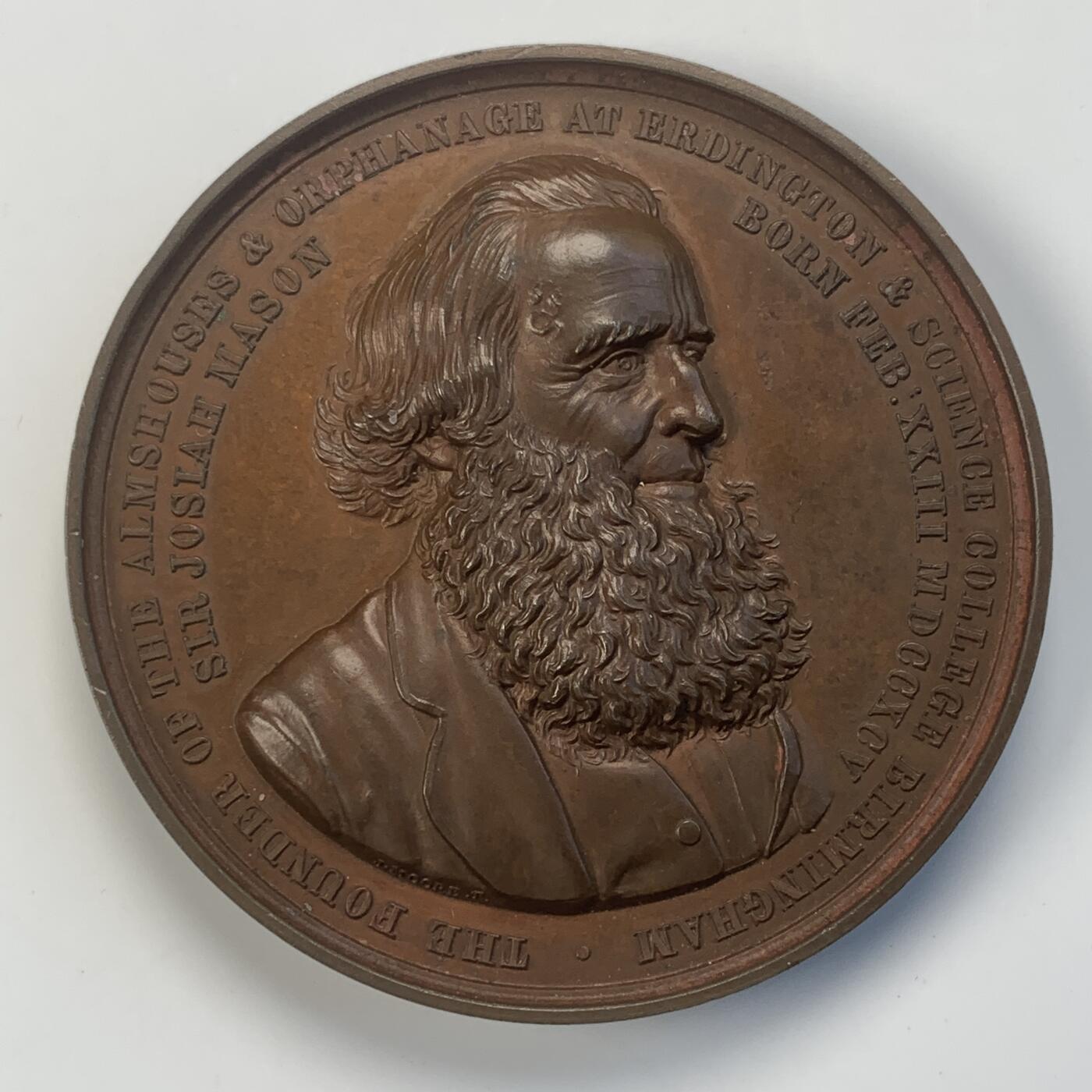 掌中浮雕-藏着的欧洲第039场 1880年英国梅森科学学院铜章，51mm，BHM-3083  ，Eimer-1670，原盒