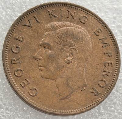 外国优质纪念币银币，周六晚上九点倒数截拍，满百包邮，可寄存半年，喜欢朋友微信扫描二维码可直接参拍 - 二战时期新西兰1944年大便士