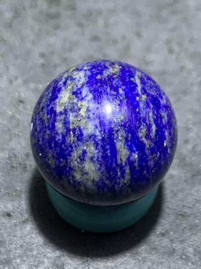 精美阿富汗老矿青金石圆珠一个！， - 精美阿富汗老矿青金石圆珠一个！，