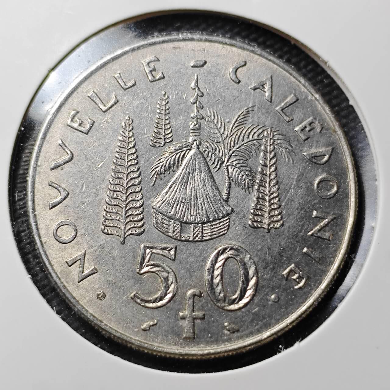 KK钱币收藏小铺  第360场  2月预留时间 周末发货 1967 法属新喀里多尼亚50法郎