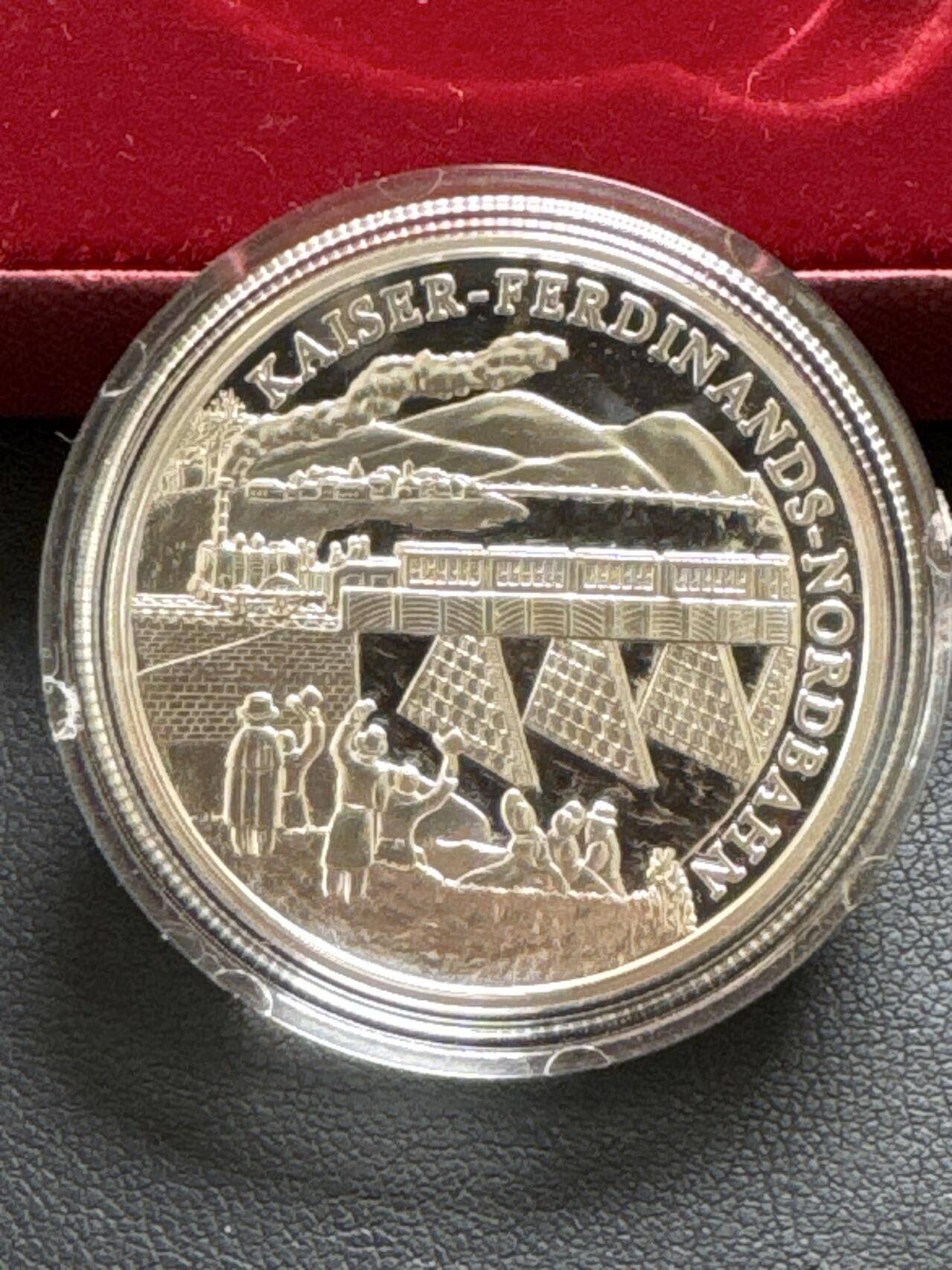 ❤️【币观天下】❤️ 第329期钱币拍卖- 2025.10.31周五晚上6点半场-长期征集拍品 原厂盒证奥地利2007年20欧元维也纳Triest南线铁路精制银币900银20克直径34毫米