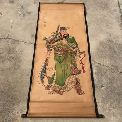 听雨轩（10） 名家名画中堂挂画（一） -  傅佐 关公图 