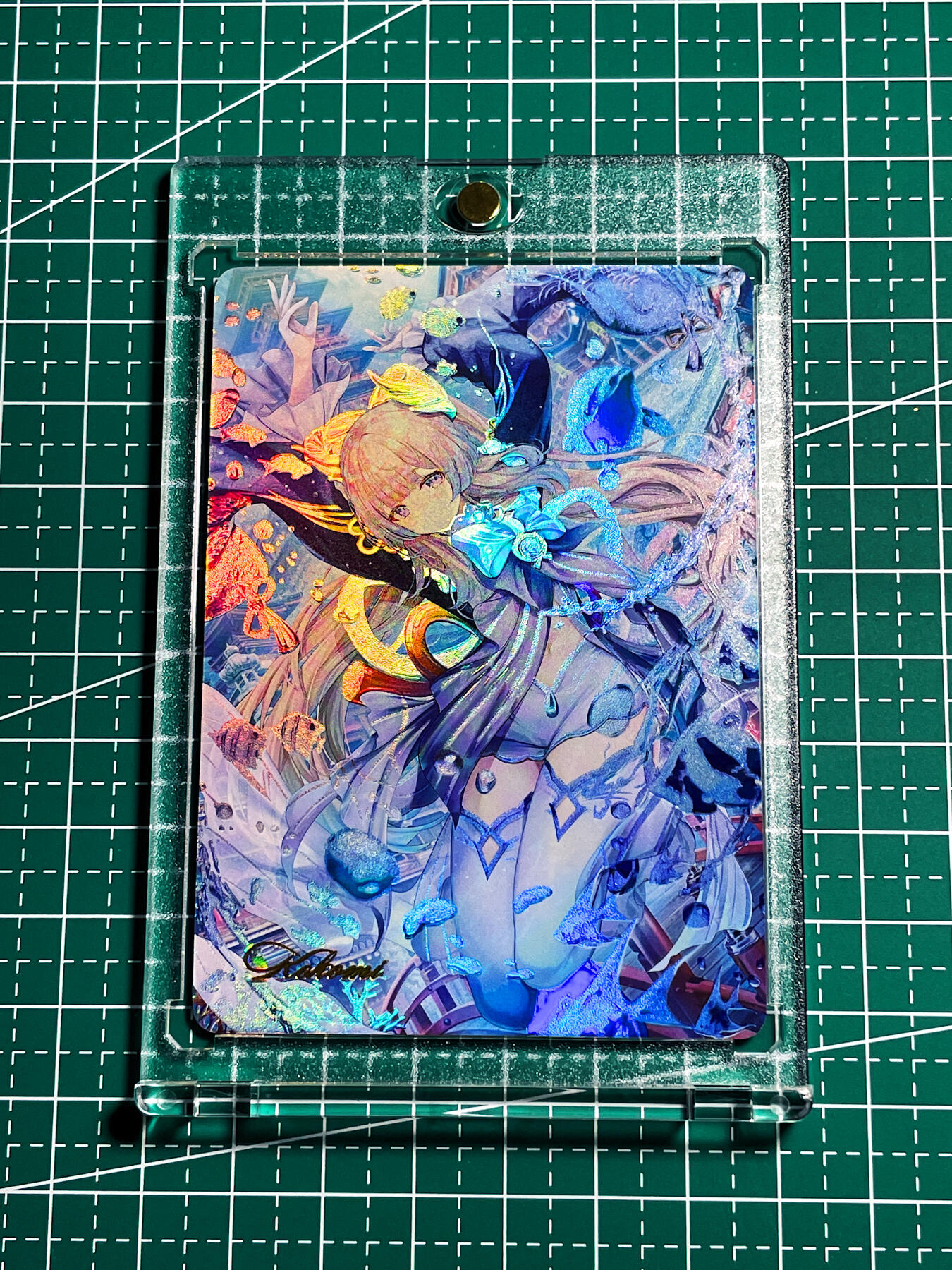 燎原 T画师 原神浮雕彩闪卡 63*88  珊瑚宫心海 63*88 带卡砖和支架