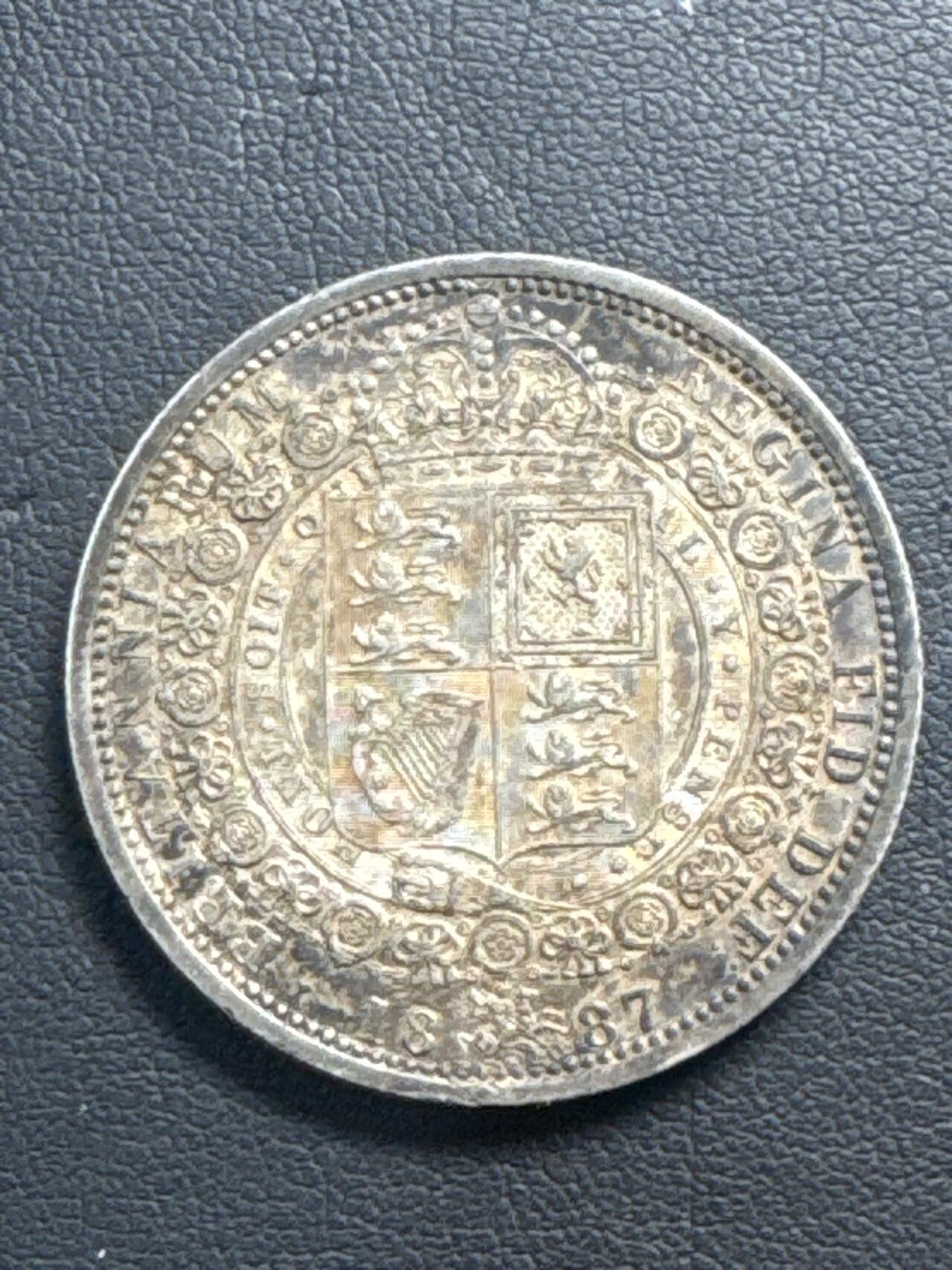 ❤️【币观天下】❤️ 第329期钱币拍卖- 2025.10.31周五晚上6点半场-长期征集拍品 英国半克朗1887年UNC