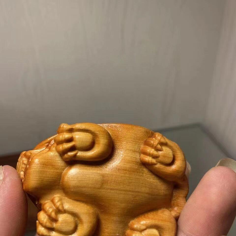 听雨轩 （十二）精品木雕 核雕 崖柏木雕龙龟手把件