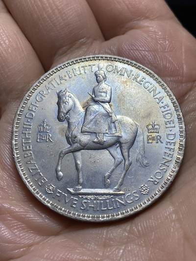 2025年第一百一十九场(总第一百四十五场）外国好品散币(免佣金) - 英国🇬🇧1953单年份5先令(伊丽莎白二世加冕年纪念币)