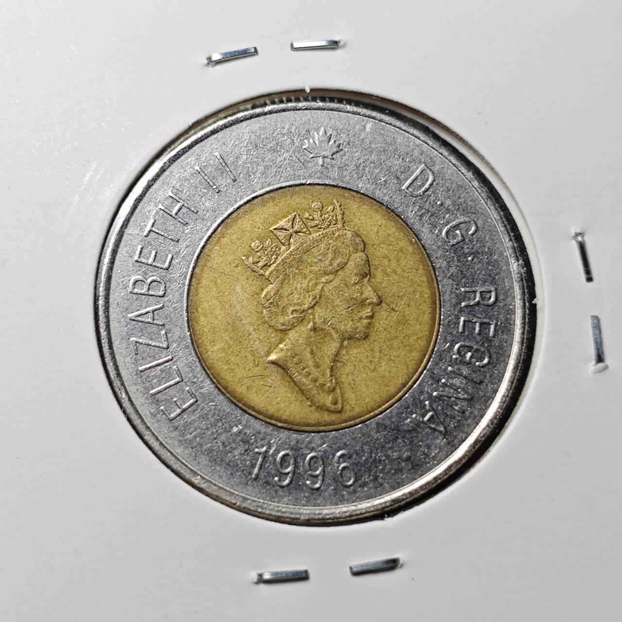 KK钱币收藏小铺  第360场  2月预留时间 周末发货  1996加拿大2元 