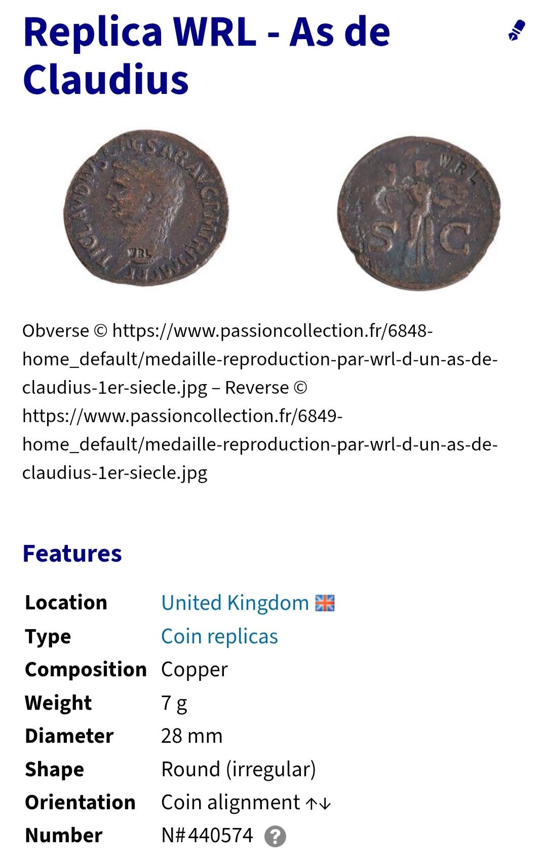 2025年第一百一十八场(总第一百四十四场）外国好品散币(免佣金) 英国🇬🇧WRL制造古罗马复刻学习币