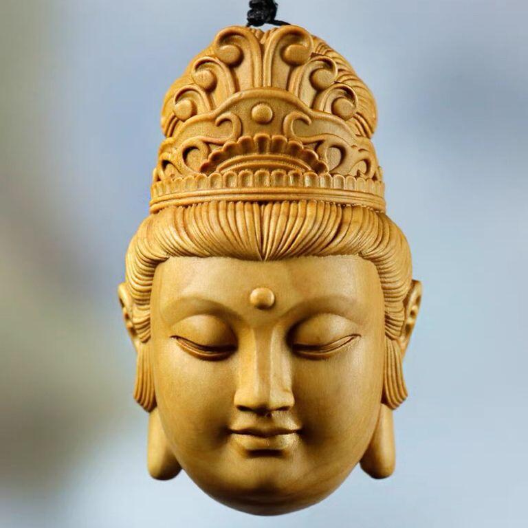 听雨轩 （十二）精品木雕 核雕 崖柏木雕观音手把件