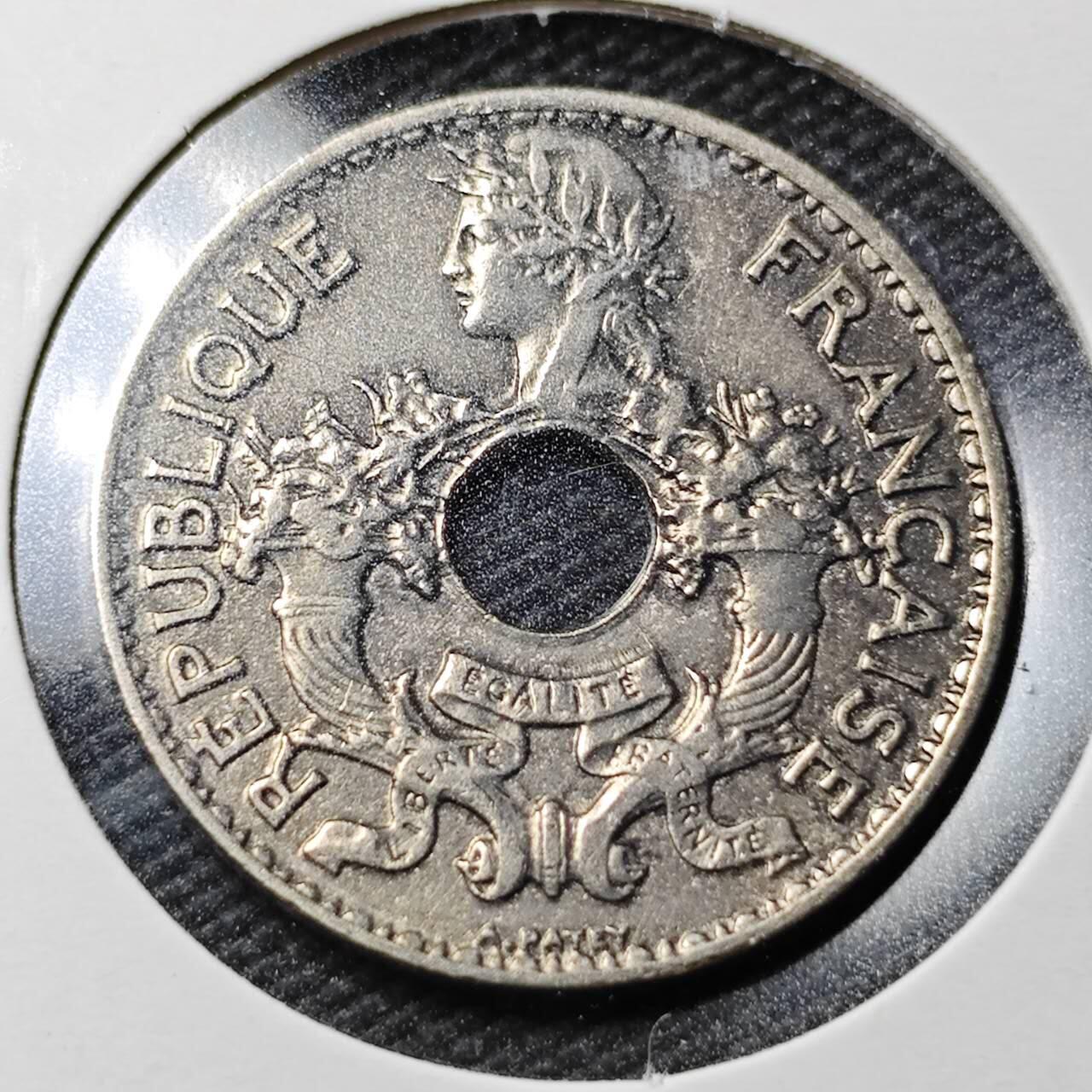 KK钱币收藏小铺  第360场  2月预留时间 周末发货  1930法属印支5分镍币