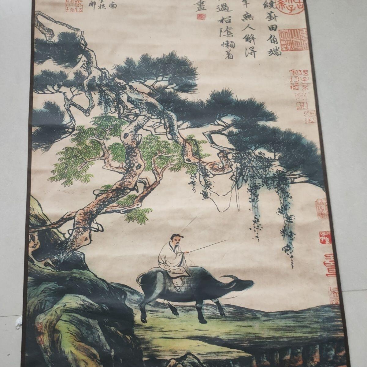 听雨轩（10） 名家名画中堂挂画（一） 唐寅 骑牛图