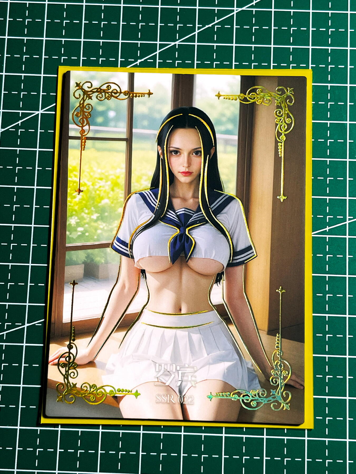 显眼宝35期 佣金1起 10月29日晚20:30截拍  海贼王 校服cos 罗宾 SSR 一枚烫金工艺  63*88